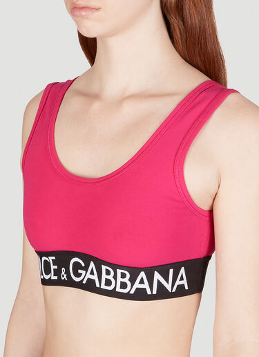 Dolce & Gabbana 로고 테이프 크롭 탑 Black dol0249043