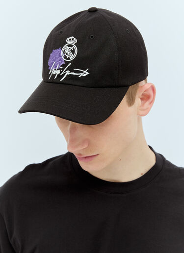 Y-3 x Real Madrid 로고 프린트 베이스볼 캡 블랙 rma0156013