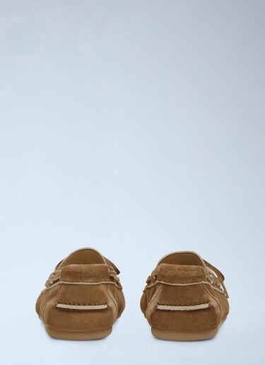Miu Miu Faded Suede Loafers Brown miu0256046