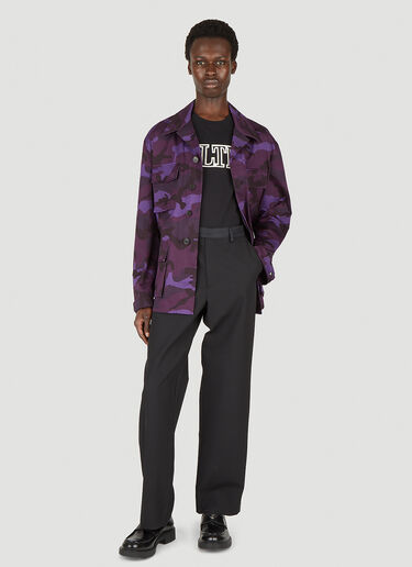 Valentino Camouflage Print Overshirt Purple val0149003