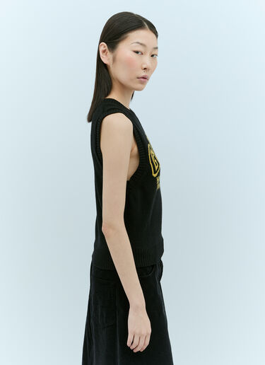 GANNI 图案圆领背心 黑色 gan0255026