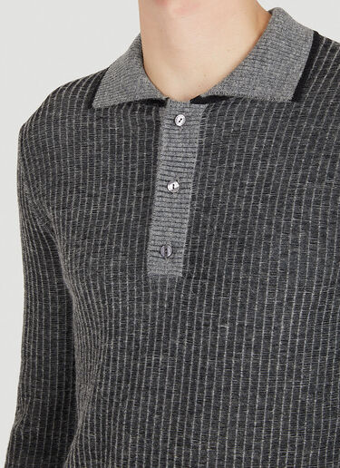 Eckhaus Latta Amoretto Knit Polo Top Grey eck0151007