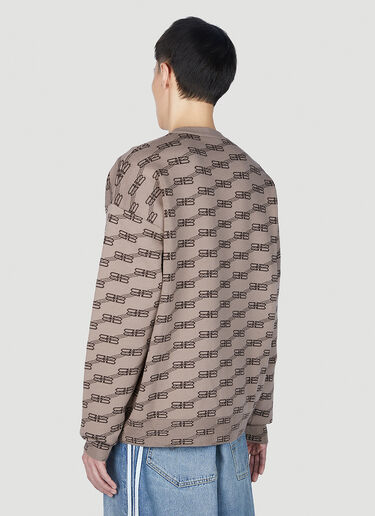 Logo Jacquard Sweater Balenciaga Logo Jacquard Sweater Beige bal0151019