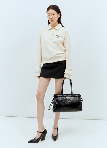 Prada Logo Print Polo Top Cream pra0258005
