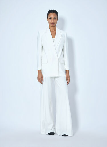 Max Mara Double-Breasted Blazer White max0265021