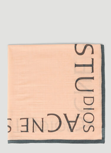 Acne Studios 로고 울 스퀘어 스카프 핑크 acn0152053