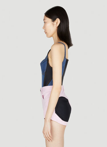 Mugler Denim Zip Bodysuit Blue mug0251057