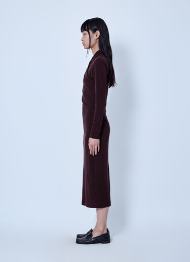 LN-CC® - Max Mara: Asymmetric Draped Dress - Dark Brown Max Mara Asymmetric Draped Dress Dark Brown max0266046