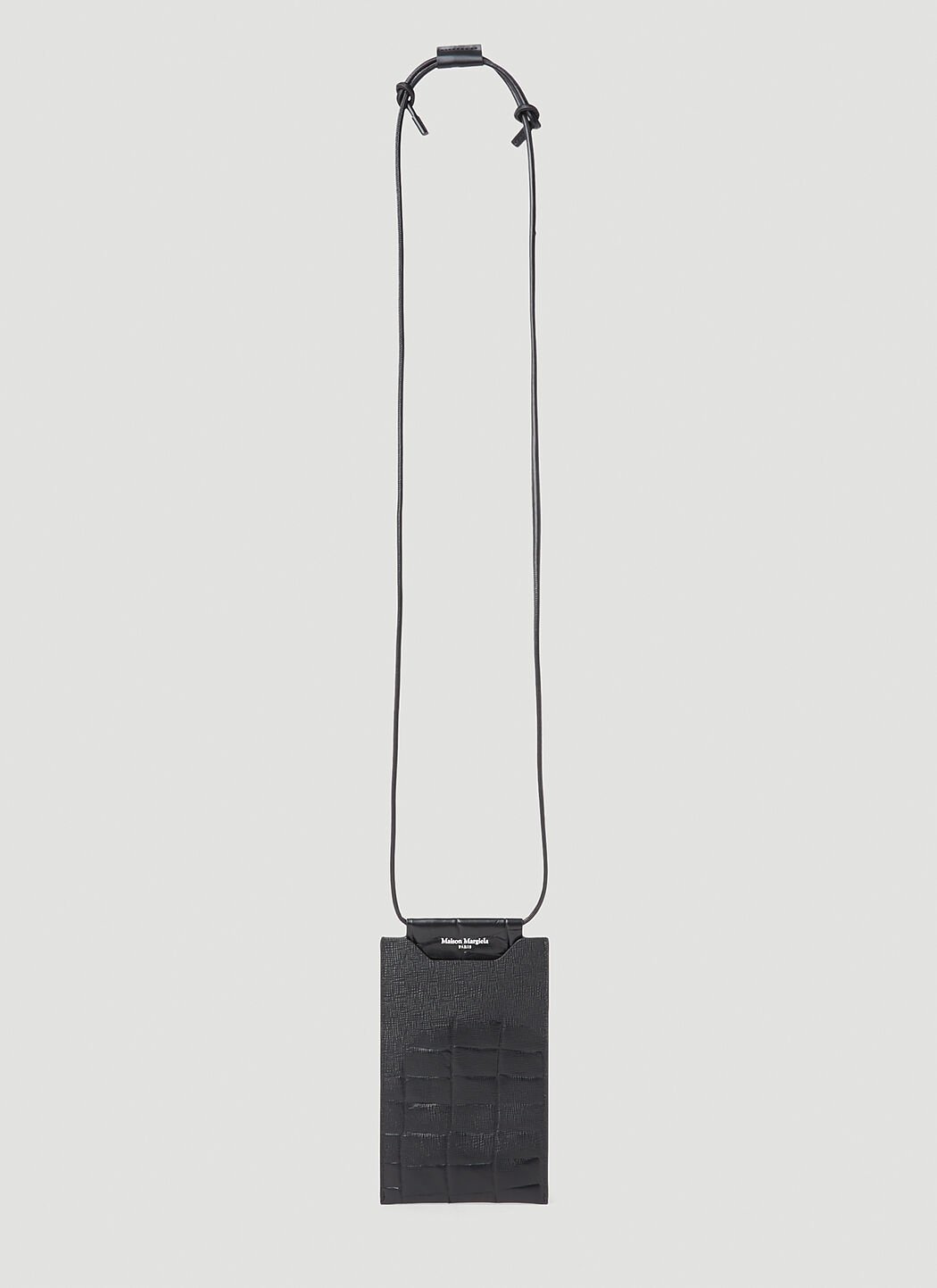 Saint Laurent クロコ型押しレザー携帯ポーチ ブラック sla0143043