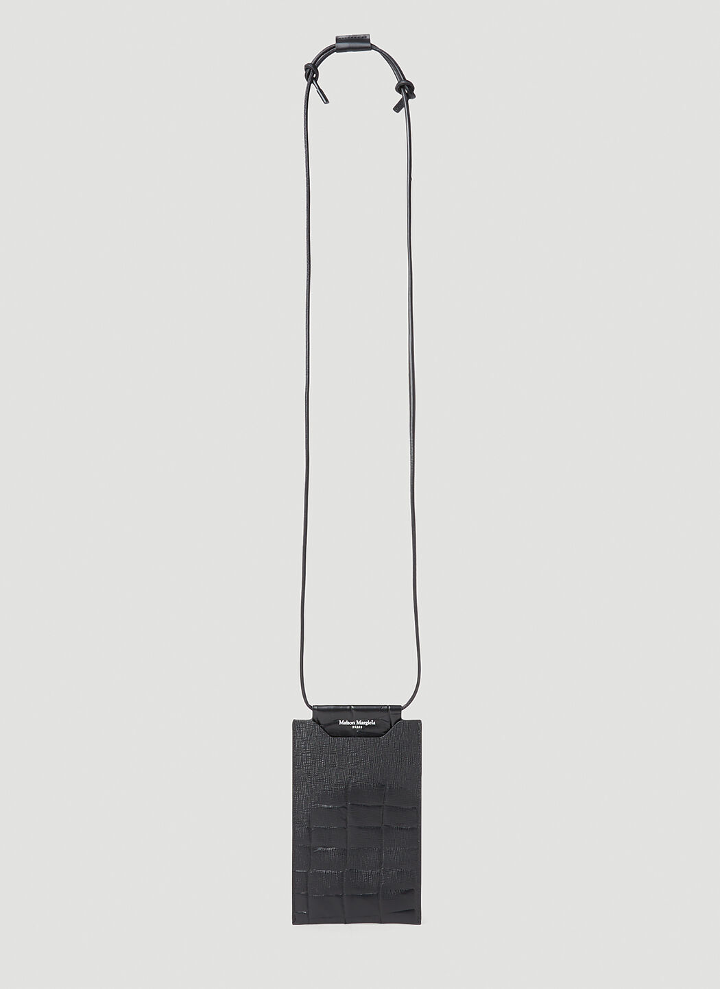 Maison Margiela Men's' Croc Embossed Leather Phone Pouch in Black | LN-CC®