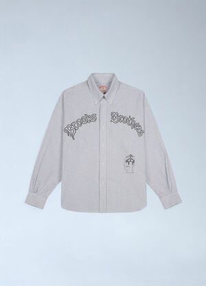 Brain Dead x Brooks Brothers California Embroidered Oxford Shirt Blue brb0162008