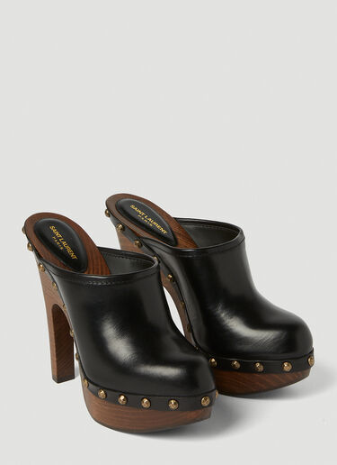 Joan High Heel Mules Saint Laurent Joan High Heel Mules Black sla0251174