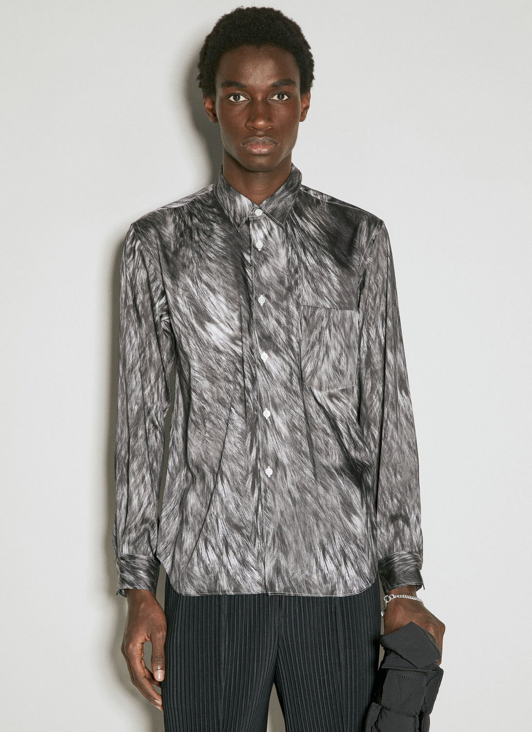 Shop Comme Des Garçons Homme Deux Fur Print Shirt In Grey