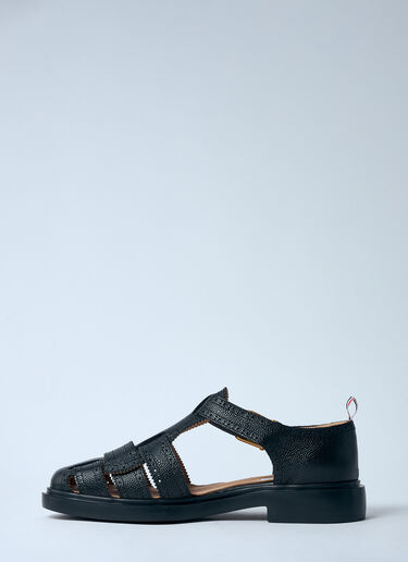 Thom Browne Pebble Grain Fisherman Sandals Black thb0159008
