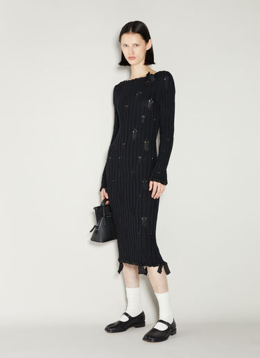 ディストレスニットドレス MM6 Maison Margiela ディストレスニットドレス ブラック mmm0254004