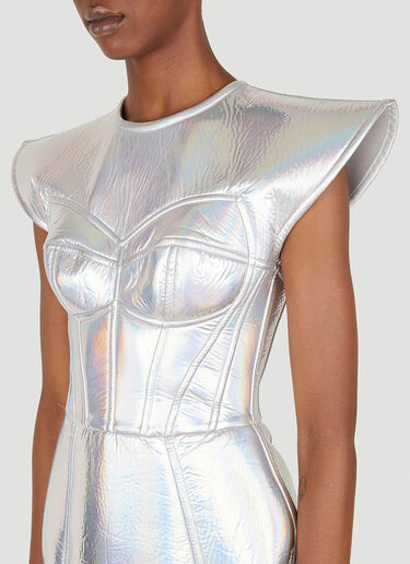 Dolce & Gabbana Metallic Bustier Dress Silver dol0246027