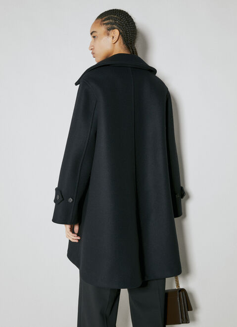 Saint Laurent Duffle Wool Coat Black sla0253025