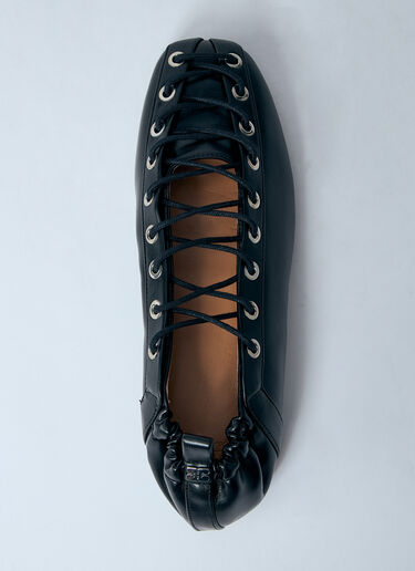 GANNI Oleatex Ballerina Flats Black gan0260019