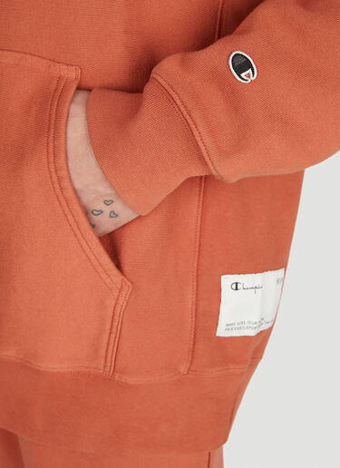 Champion Logo Embroidered Hooded Sweatshirt Orange cha0152019