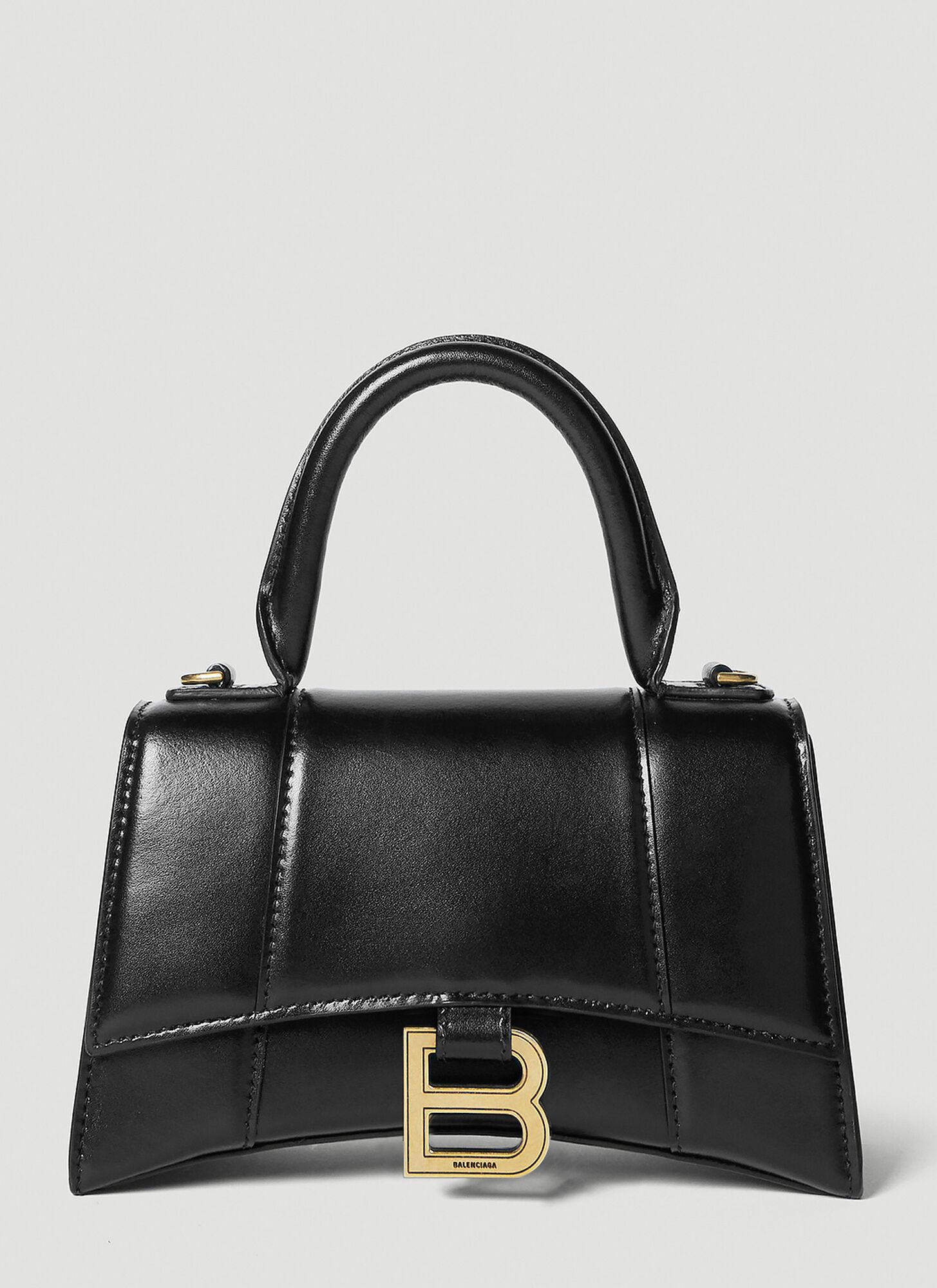 Balenciaga Hourglass Top Handle Extra Small Bag In Black