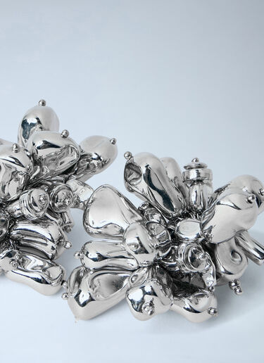 Dries Van Noten Sculptural Metal Earrings Silver dvn0263015