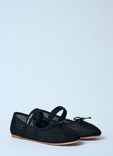 Miu Miu Mesh Ballerina Flats Black miu0259023