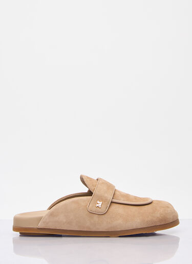 Max Mara Suede Mules Beige max0257044