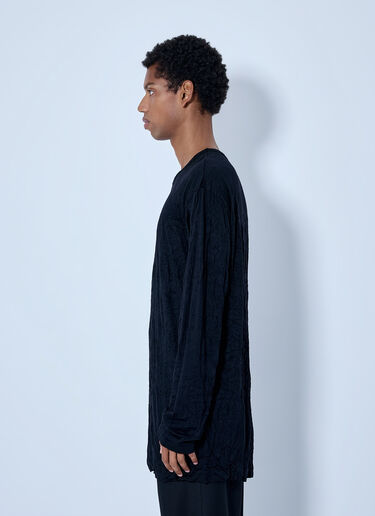LN-CC® - Yohji Yamamoto: Round Neck Long Sleeve T-Shirt - Black Yohji Yamamoto Round Neck Long Sleeve T-Shirt Black yoy0165009