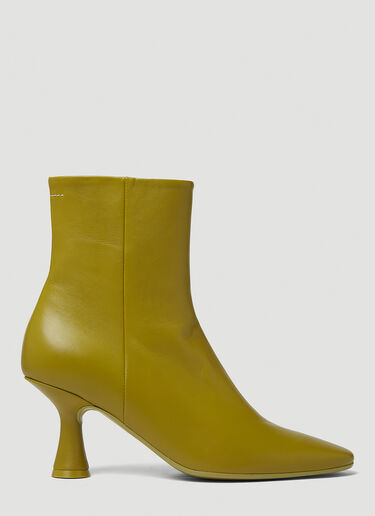 MM6 Maison Margiela Pointed Heeled Boots Green mmm0249030