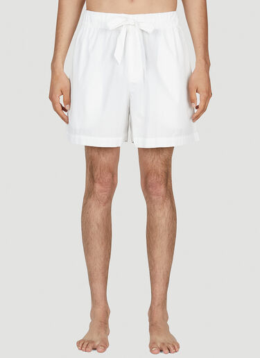 Tekla Drawstring Sleep Shorts White tek0353014