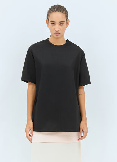 Jil Sander 지퍼 장식 티셔츠 블랙 jil0257010