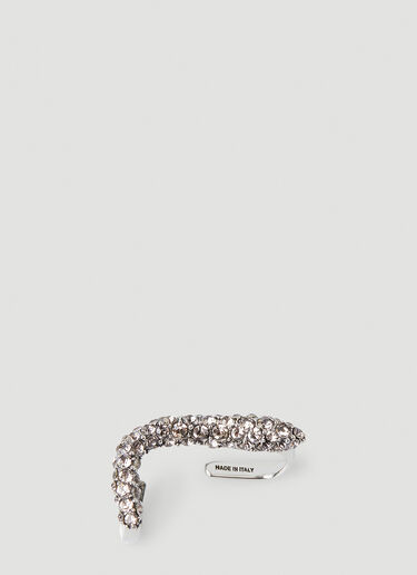 Alexander McQueen Crystal-Embellished Ear Cuff Silver amq0247068