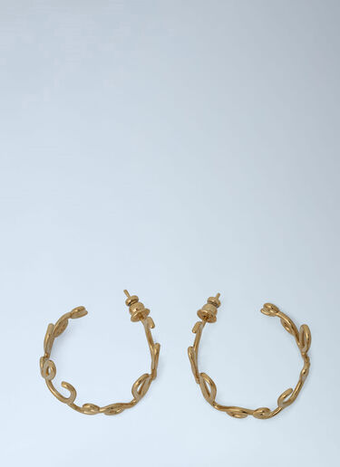Chloé Logo Motif Hoop Earrings Gold chl0261064