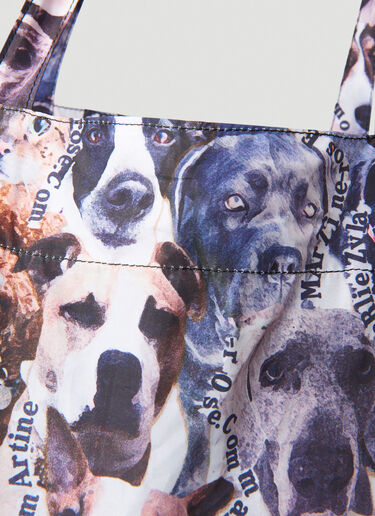 Martine Rose Foldable Dog Print Tote Bag White mtr0152018