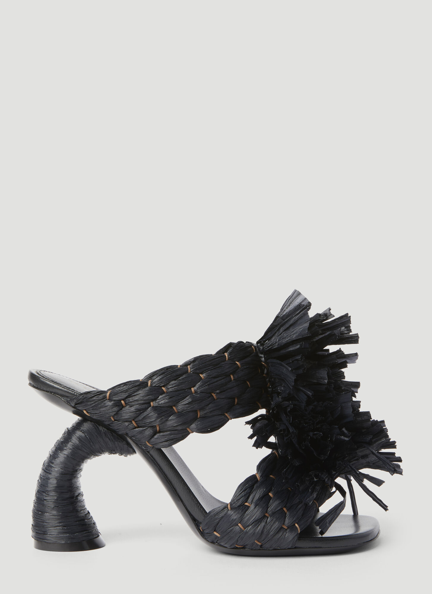 DRIES VAN NOTEN WOVEN RAFFIA HEELES 