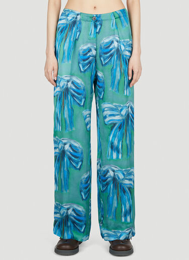 Acne Studios 보우 프린트 팬츠 그린 acn0252053