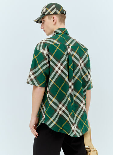 Burberry 格纹短袖衬衫 绿色 bur0155040