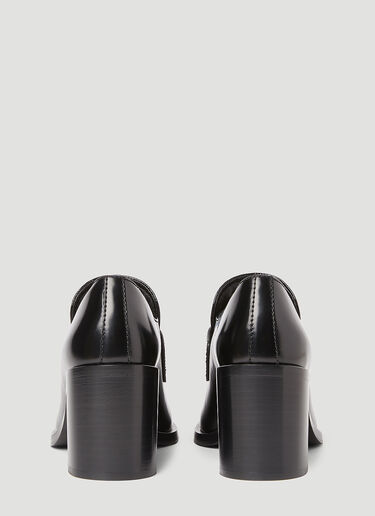 Logo Plaque Heeled Loafers Prada Logo Plaque Heeled Loafers Black pra0254019