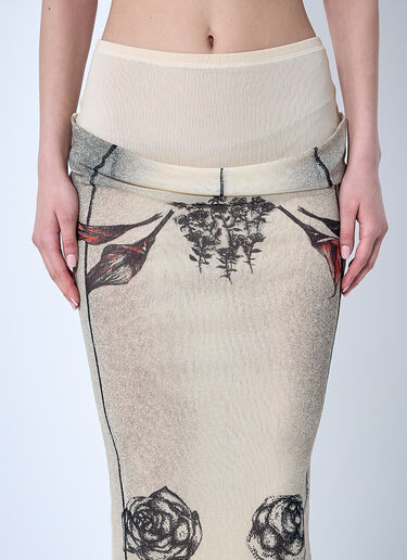 Jean Paul Gaultier Double Layer Mesh Skirt Ecru jpg0260003