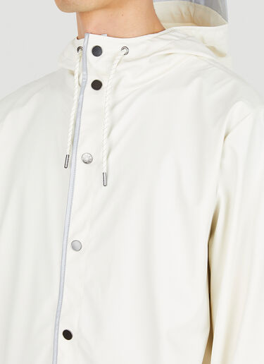 Rains Long Reflective Jacket White rai0348005