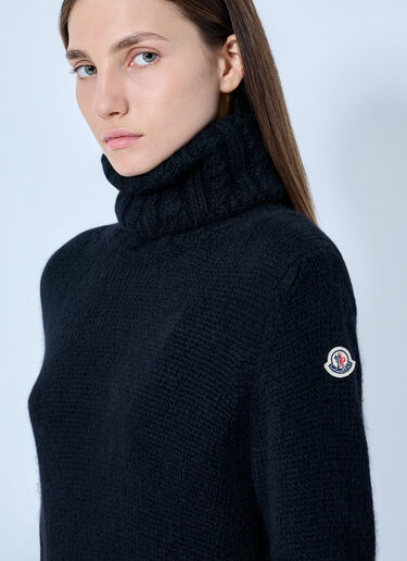 LN-CC® - Moncler: Turtleneck Knit Dress - Black Moncler Turtleneck Knit Dress Black mon0266045