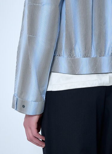 Dries Van Noten Striped Zip-Up Jacket Blue dvn0163002