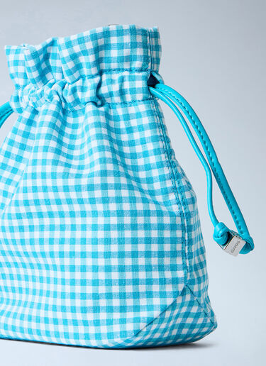 LN-CC® - GANNI: Mini Pouch in Printed Cotton - Blue GANNI Mini Pouch in Printed Cotton Blue gan0265035