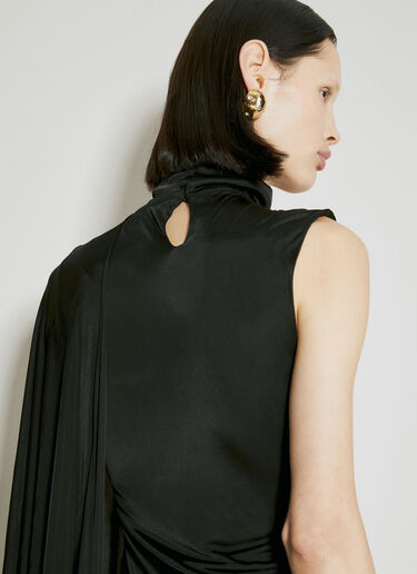 ハイネックマキシワンピース Saint Laurent ハイネックマキシワンピース ブラック sla0254023