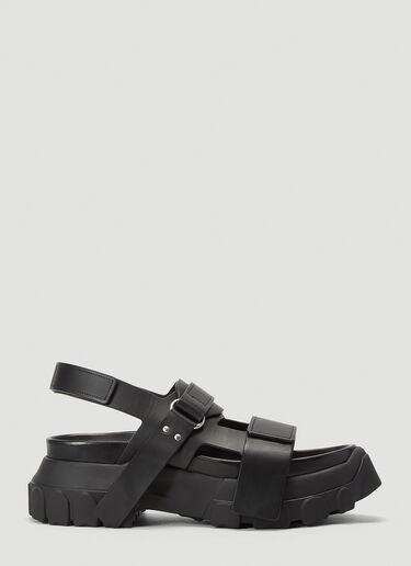 Rick Owens Tractor Leather Sandals Black ric0239018