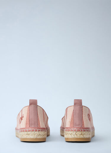 Chloé Isla Striped Canvas Espadrilles Pink chl0265043