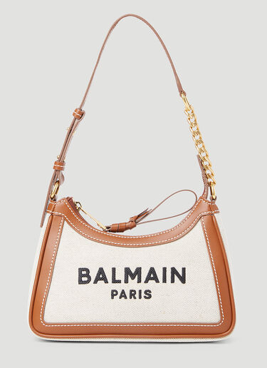 Balmain B-Army Logo Print Shoulder Bag Natural bln0253030