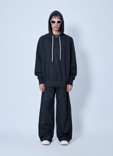 LN-CC® - Rick Owens DRKSHDW: Oversized Hoodie - Black Rick Owens DRKSHDW Oversized Hoodie Black drk0166013