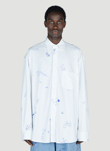 Vetements 落書きジャージ シャツ ホワイト vet0154005
