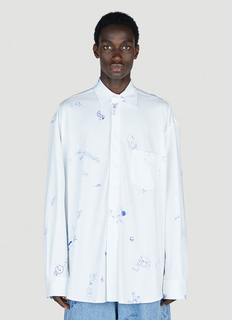 Vetements 落書きジャージ シャツ ベージュ vet0154004